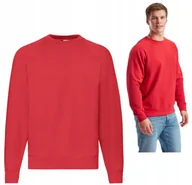 Bluzy męskie - Bluza Męska Średnio Gruba FRUIT the LOOM Raglan Classic 62216 CZERWONA XXL - miniaturka - grafika 1