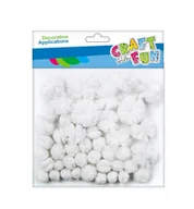 Pozostałe akcesoria dla plastyków - Craft with Fun Ozdoba dekoracyjna Pompon Tkan 43szt Biel Pbh 12/144 - miniaturka - grafika 1