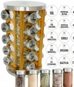 Pojemniki na przyprawy - Stojak Na Przyprawy Obrotowy Przyprawnik Stal 20El - miniaturka - grafika 1