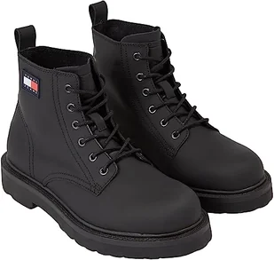 Tommy Hilfiger Męskie buty sznurowane TJM Gumowane Mid, Czarny, 44 EU - Półbuty męskie - miniaturka - grafika 1
