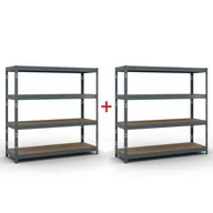 Szafy i regały magazynowe - Regał półkowy 1853 x 1800 x 600 mm, nośność 600 kg, 1+1 GRATIS - miniaturka - grafika 1