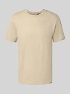 Koszulki męskie - T-shirt z prążkowanym okrągłym dekoltem - miniaturka - grafika 1