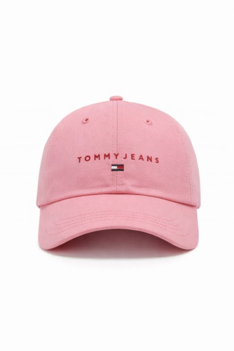 TOMMY JEANS RÓŻOWA CZAPKA Z DASZKIEM Z BAWEŁNY Z LOGO 1I1A