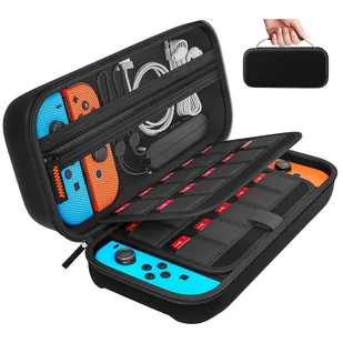 TEMU Przenośne Etui na Nintendo Switch/Switch OLED z Twardą Ochronną Obudową do Podróży Kompatybilne z Konsolą i Akcesoriami - Akcesoria do Nintendo - miniaturka - grafika 1