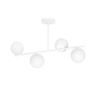 Emibig Lighting biała lampa sufitowa szklane kule BIOR 4 WHITE 1021/4 krótki żyrandol na 4 żarówki do kuchni 1021/4 - Lampy sufitowe - miniaturka - grafika 1
