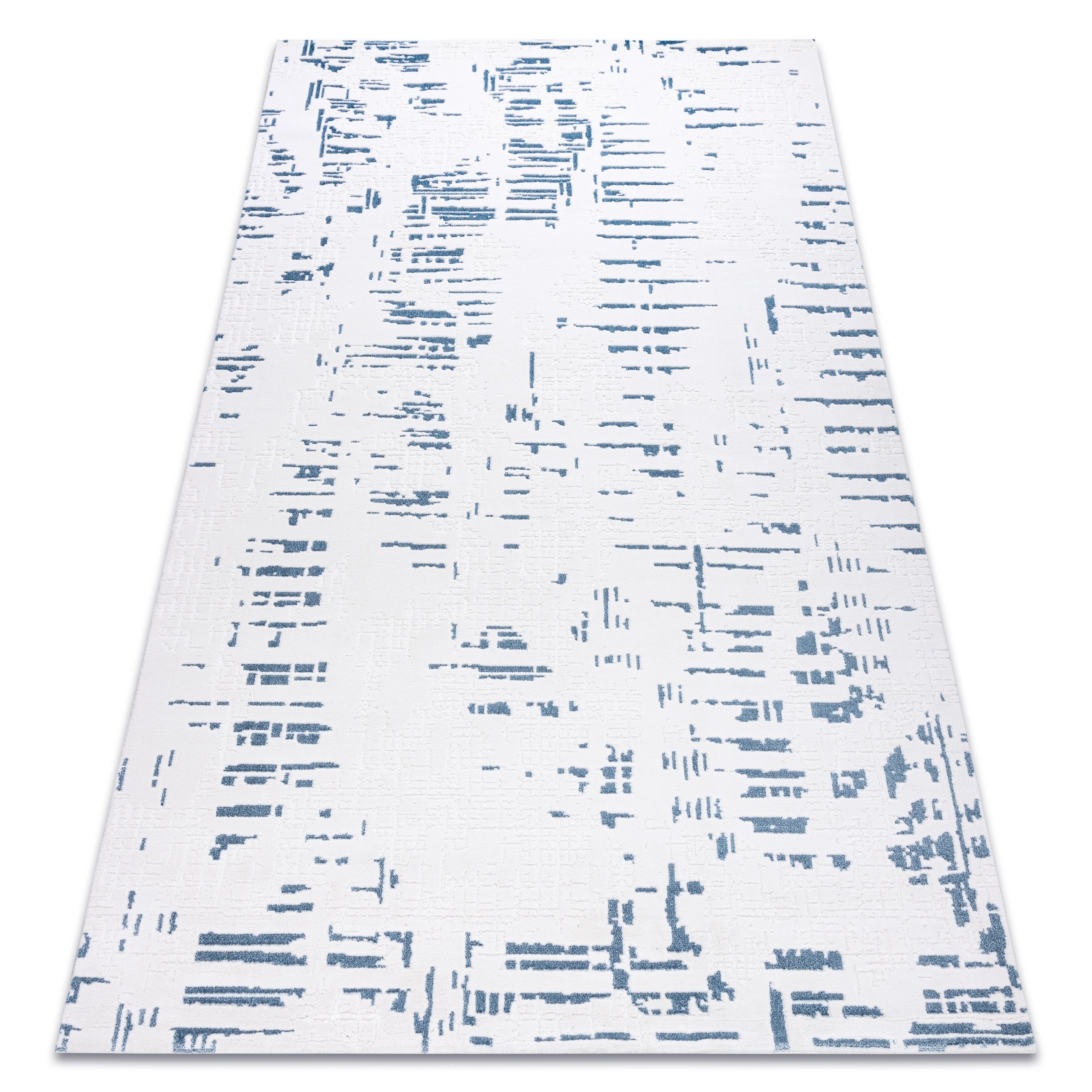 Dywan AKRYL DIZAYN 8840 kość słoniowa / niebieski 80x300 cm