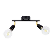 Lampy sufitowe - Britop Porcia lampa sufitowa (spot) 2-punktowa czarna/złota 8127204 8127204 - miniaturka - grafika 1