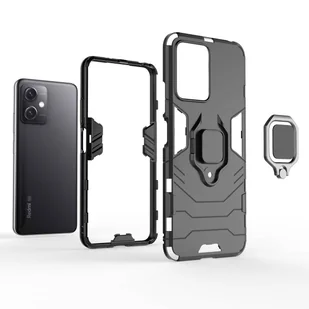 Ring Armor etui do Xiaomi Redmi Note 12 5G / Poco X5 5G pancerny pokrowiec uchwyt magnetyczny ring czarne - Etui i futerały do telefonów - miniaturka - grafika 14