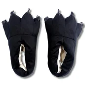 Kapcie damskie - Kapcie Pluszowe Czarne - miniaturka - grafika 1