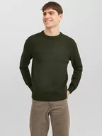 Swetry męskie - Jack & Jones Sweter w kolorze ciemnozielonym - miniaturka - grafika 1