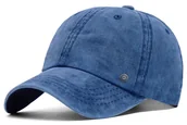 Czapki i chusty sportowe męskie - CZAPKA z Daszkiem Vintage Bejsbolówka Bawełniana NIEBIESKA Pako Jeans - miniaturka - grafika 1