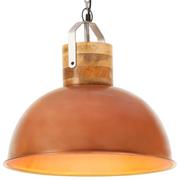 Lampy sufitowe - vidaXL Wisząca lampa industrialna, kolor miedzi, okrągła, 42 cm, E27 320872 - miniaturka - grafika 1