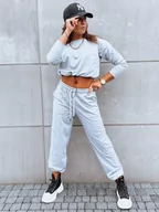 Dresy damskie - Komplet dresowy damski CHARM jasnoszary Dstreet AY0958-XL - miniaturka - grafika 1