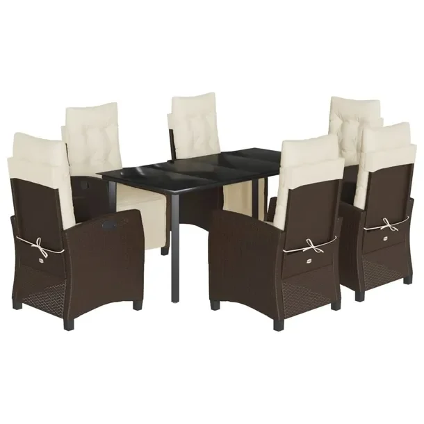 Zestaw Mebli Ogrodowych Rattan PE, Stół 160x80x74cm, Krzesła 57x66x93cm,