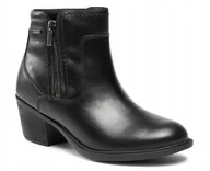 Botki damskie - CLARKS DAMSKIE BOTKI CZARNE SKÓRZANE OBCAS 36 ŻTE - miniaturka - grafika 1