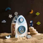 Układanki dla dzieci - Sorter drewniany Montessori - Rakieta - miniaturka - grafika 1
