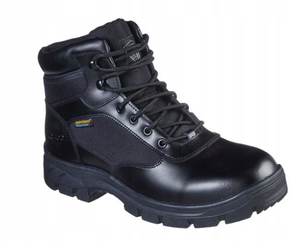 SKECHERS TRZEWIKI MĘSKIE CZARNE SKÓRZANE 48,5 1Ż3D