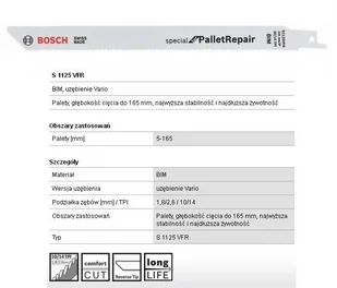 Bosch Brzeszczot BOSCH do piły szablastejs s1125vfr 225 mm 5 szt - Odzież robocza - miniaturka - grafika 1