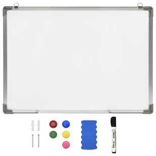 vidaXL Magnetyczna tablica suchościeralna biała 70x50 cm stalowa 146632 - Tablice i flipcharty - miniaturka - grafika 1