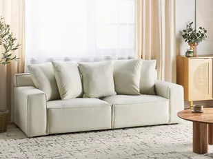 Sofa 3-osobowa welurowa złamana biel VISKAN Lumarko! - Sofy i kanapy - miniaturka - grafika 3