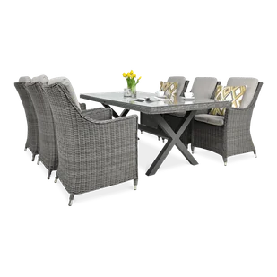 Zestaw mebli z technorattanu NAPOLI 6/200 Dark Grey - Meble ogrodowe - miniaturka - grafika 1