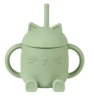 Kubki dla dzieci - Kotek silikonowy Kubek Niekapek-Zielony - miniaturka - grafika 1