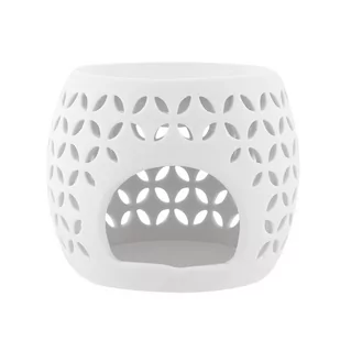 Kominek Porcelanowy Zapachowy Dek. Listki 10,5x10,5x8,5 Cm Lumarko! - Aromaterapia - miniaturka - grafika 1
