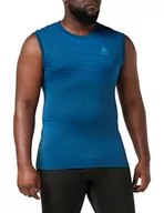 Koszulki sportowe męskie - Odlo Męska koszulka Bl Top Crew Neck Singlet Performance Lig z AFFE, Blue Wing Teal – Indigo Bunting, XL - miniaturka - grafika 1