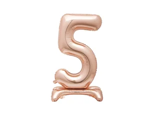 Balon foliowy stojący cyfra 5 różowe złoto - 76 cm - 1szt. - Balony i akcesoria - miniaturka - grafika 1