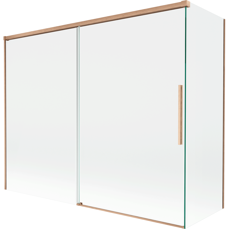 Mexen Rox parawan nawannowy 2-skrzydłowy rozsuwany 190 + 80 x 150 cm, transparent, miedż szczotkowana - 8C9-190-080-65-00
