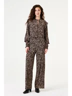 Spodnie damskie - Garcia Spodnie w kolorze beżowo-czarnym - miniaturka - grafika 1