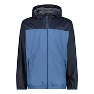 Kurtki męskie - CMP - Męska kurtka przeciwdeszczowa ze stałym kapturem, Dusty Blue, 52 - miniaturka - grafika 1