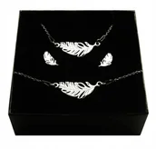 Zestawy biżuterii dla kobiet - Komplet celebrytka PIÓRKO PIÓRKA SREBRO 925 - miniaturka - grafika 1