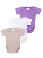 Body dla niemowląt - Body dziewczęce z krótkim rękawem gładkie 3PAK 68 YOCLUB - miniaturka - grafika 1