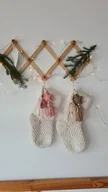 Ozdoby bożonarodzeniowe - Boho Skarpeta Świateczna tkana ręcznie- !!gotowa do wysyłki!! - miniaturka - grafika 1