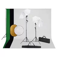 Lampy studyjne - vidaXL Zestaw studyjny Zestaw studyjny z lampami parasolkami tłami i blendami 3067115 - miniaturka - grafika 1