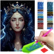 Zabawki kreatywne - Haft Diamentowy ARTULIO, Obraz DIY 5D, Diamond Painting, Mozaika Diamentowa 40X90cm (Portret księżniczki) + Zestaw Akcesoriów - miniaturka - grafika 1