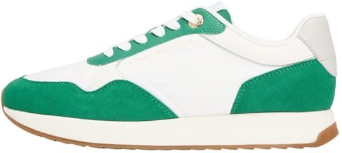 Tommy Hilfiger Damska mieszanka materiałów Runner Fw0fw08950 Low Top, White Ancient White Grey Whisper, 40 EU, White Ancient White Grey Whisper, 40 EU