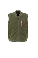 Kurtki męskie - ALPHA INDUSTRIES Teddy Vest męska kurtka, Szałwia/zielony, XXL - miniaturka - grafika 1