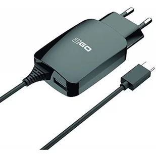 Ładowarka 2GO 12W USB-C+1-portowy 1x kabel USB-A 1,4m czarny - Ładowarki do telefonów - miniaturka - grafika 1
