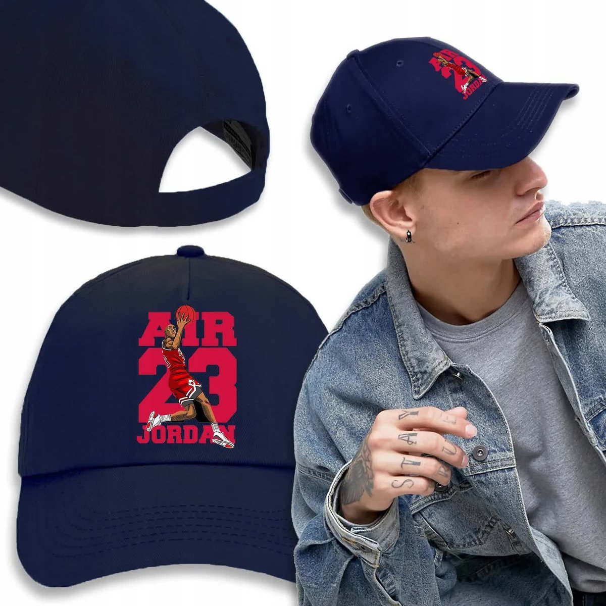 CZAPKA Granatowa Daszek Na Wiosnę AIR JORDAN 23 Wz