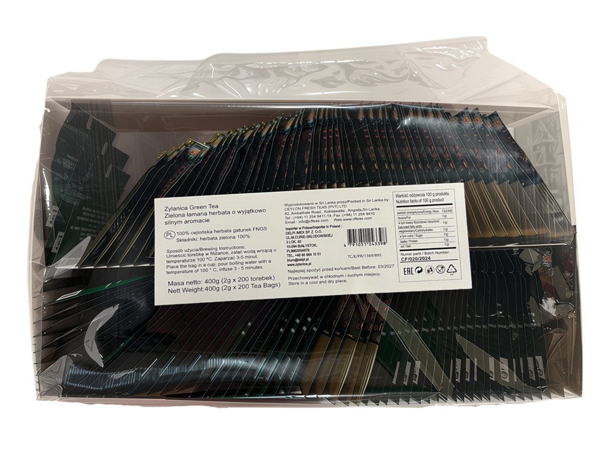 Zielona Herbata Cejlońska Ekspresowa Zylanica Ceylon Green 200 torebek