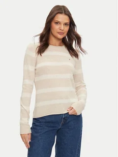 Tommy Hilfiger Sweter WW0WW44161 Beżowy Regular Fit - Swetry damskie - miniaturka - grafika 1