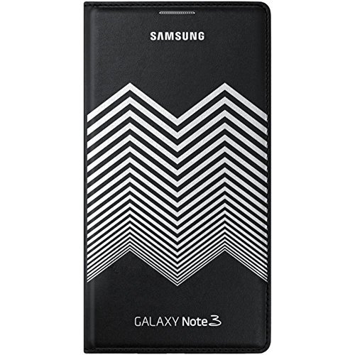 Samsung Nicolas Kirkwood Design Flip portfel etui do Samsung Galaxy Note 3 - czarny/biały pasek