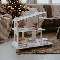 Lalki dla dziewczynek - Drewniany domek dla lalek - miniaturka - grafika 1