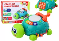 Zabawki interaktywne dla dzieci - Interaktywny Żółw Edukacyjny Telefon 6w1 Światła Dźwięki Zielony - miniaturka - grafika 1