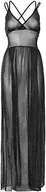 Sukienki - Leg Avenue Lurex sukienka maxi czarna, srebrna S - miniaturka - grafika 1