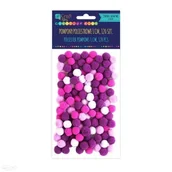 Zabawki kreatywne - DP Craft Pompony poliestrowe 1 cm fioletowe KSPO-028 - miniaturka - grafika 1
