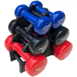 Zestaw hantli VDB Enero Fit na stojaku 2x3kg, 2x2kg, 2x1kg - Stojaki na hantle i obciążenia - miniaturka - grafika 1