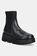 Botki damskie - Fly London sztyblety skórzane ZOOL317FLY damskie kolor czarny na koturnie P145317000 - miniaturka - grafika 1